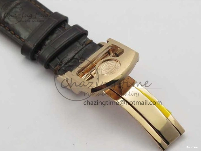 MIROTIME 0218 Compact Portugieser Perpetual Calendar IW503302 RG V9F 1:1 Best Edition White Dial on Brown Leather Strap A 7113